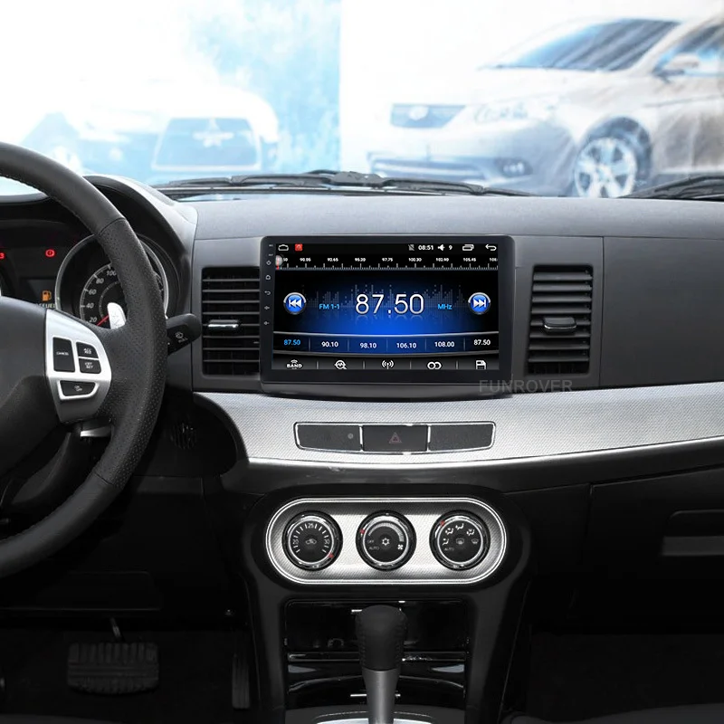 Sale Funrover 8core Android 8.0 2 din car multimedia Car DVD GPS for MITSUBISHI LANCER 2007-2016 headunit Radio tape recorder Stereo 1