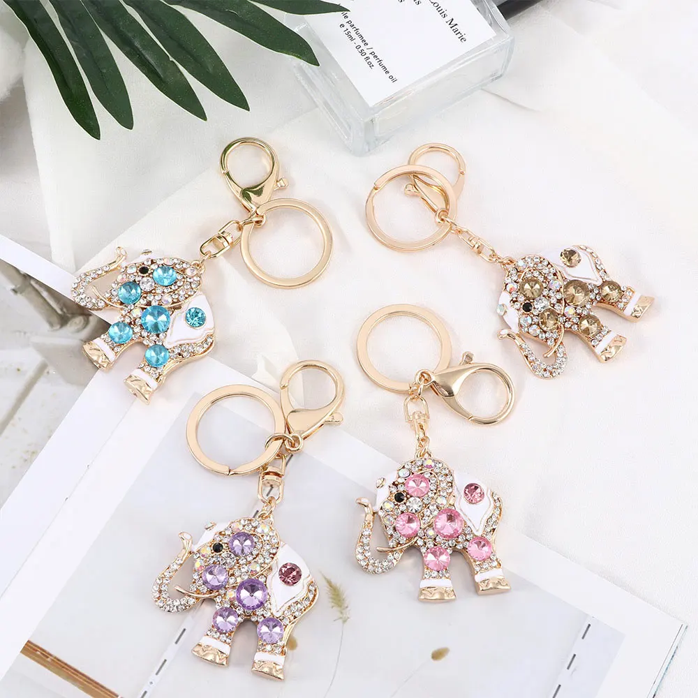 Elephant Key chain Rhinestone key ring Charm Pendant KeyChain Stylish