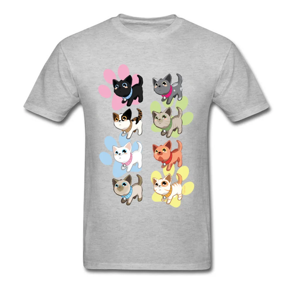 Mens Funky Hip hop Tops & Tees Round Neck Mother Day 100% Cotton T-shirts Fitness Tight Short Sleeve Pussy Cats Tee Shirt Pussy Cats grey