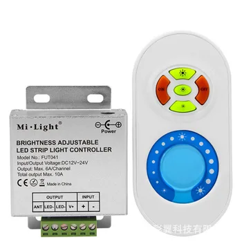 

Milight FUT041 Brightness Adjustable Led Strip Controller 5Keys Led Touch Wireless RemoteLed Controller DC12-24V Free Shipping