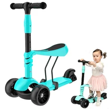 Съемный трехколесный детский скутер 3 в 1 может кататься на трехколесном велосипеде детский скутер с светящиеся колеса дети кататься на игрушке баланс автомобиля