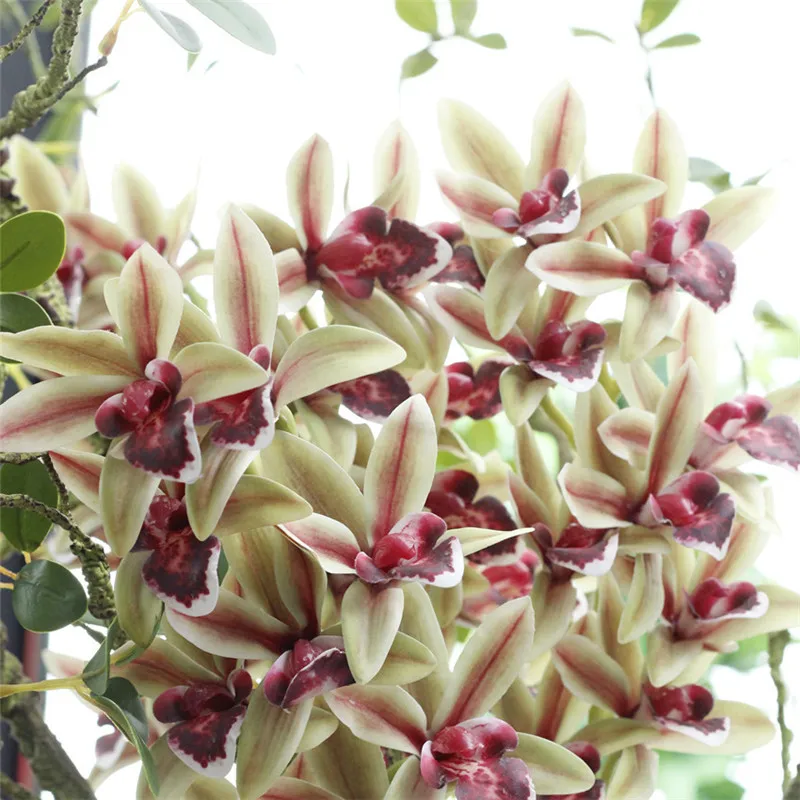 Международная торговля отличные продукты 3D печать маленький Изумрудный латекс Орхидея, искусственные цветы семейный сбор Свадебные DIY decorati - Цвет: Зеленый