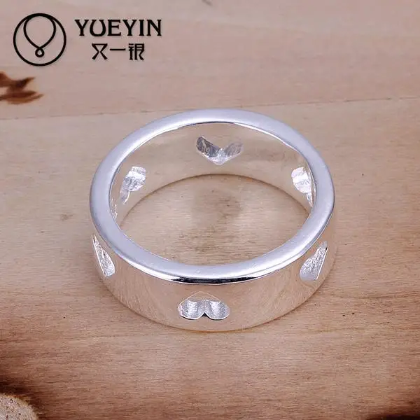 Europe New Fashion Personality Silver Plated Romantic Wedding Rings Don't Fade Hot Sale