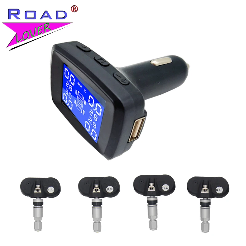Автомобильная система контроля давления в шинах TPMS с цифровым ЖК дисплеем