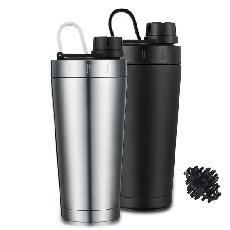 

Protein Shaker cup stainless steel water bottle Outdoor Gym Training drink powder milk mixer travel Portable water bottles 500ml