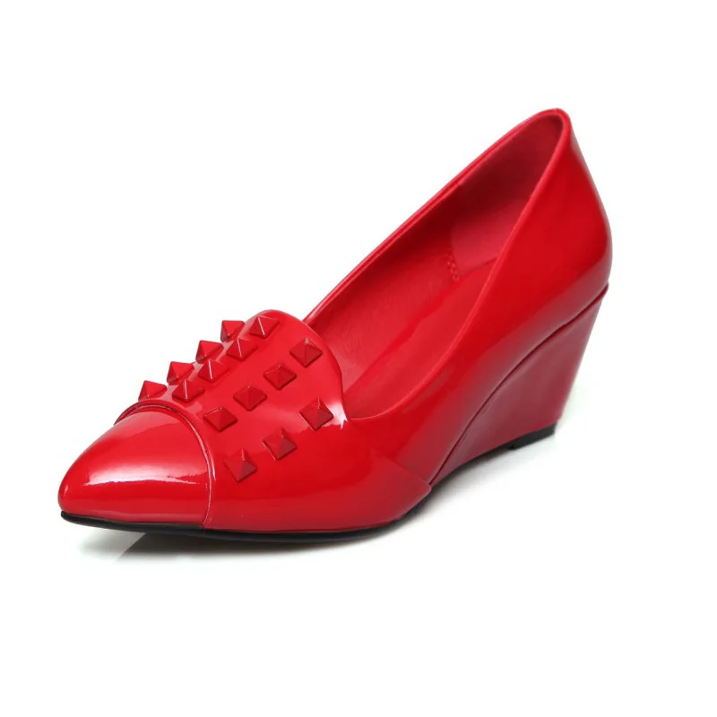 Mary Jane Women Pumps Wedges Rivet High Heels Shoes Low Price Wholesale New Fashion Woman Platform