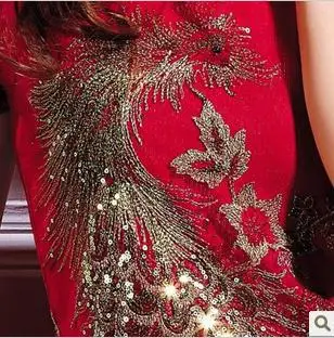 Красное/черное/белое Размер: M L XL XXL 3XL 4XL 5XL вышивка Феникса тонкая искусственная