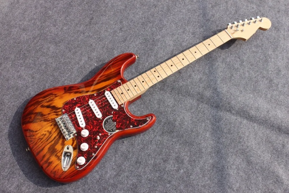 Burned finishing ash wood body ST Electric guitar Guitarra All color Available start electric