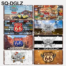 [SQ-DGLZ] Route 66 номерной знак Настенный декор мать дорога Олово знак США дорога металлическая картина "знак" таблички плакат