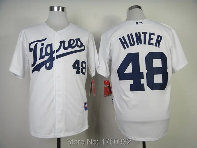 Baseball Jersey Detroit Tigers Jersey 48 Torii Hunter Jersey Cool Base White