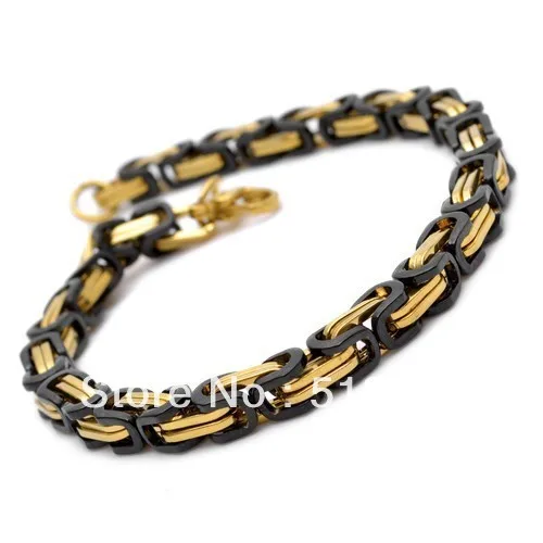 Top Ing Stainless Steel Bracelet Charm Byzantine Link Bangle For Top Ing Stainless Steel Bracelet Charm Byzantine Link Bangle For Men S Jewelry 9mm Black Gold In Chain Bracelets From Accessories On