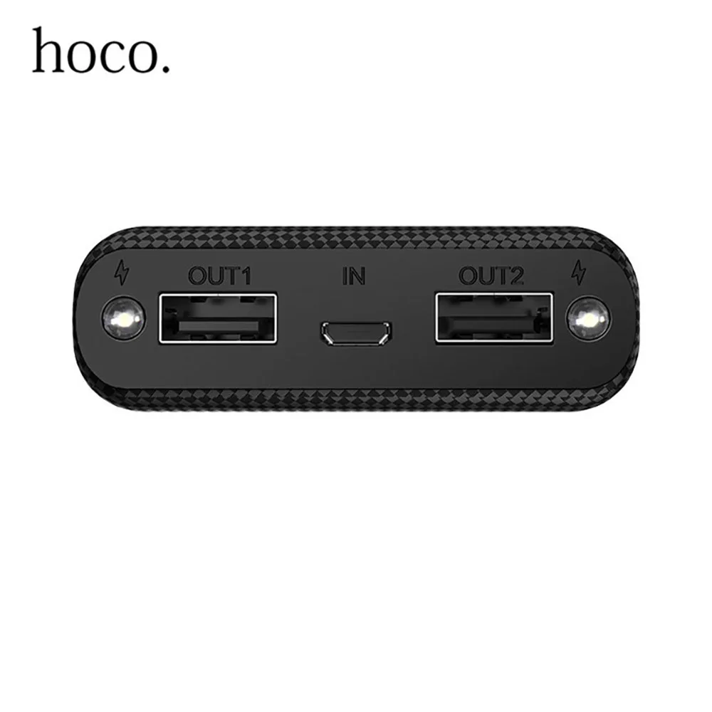 HOCO 10000 мАч Внешний аккумулятор, двойной светодиодный USB 18650, внешняя батарея, Универсальное портативное зарядное устройство для телефона, внешний аккумулятор 10000 мАч для iPhone 6S 7