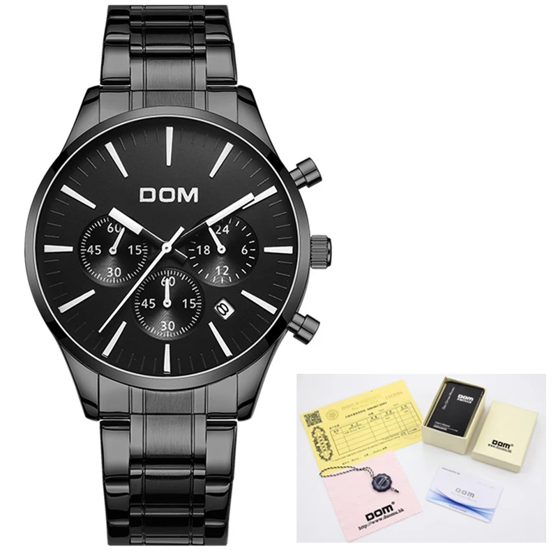 DOM Relogio Masculino мужские часы Роскошные Известный Топ бренд модные повседневные
