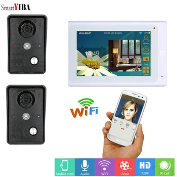

SmartYIBA 7" Touch Screen Visual Intercom Wireless Wifi Home Intercom App Remote Monitoring 2 Video Doorbell Cameras HD IR-Cut