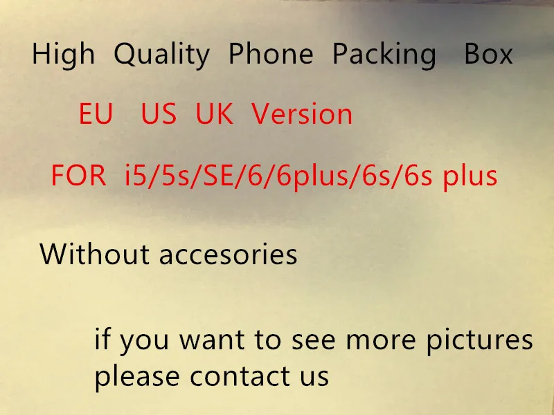 

10pcs/ High Quality US/EU Version Phone Packaging Packing Box Case For Phone SE/6/6S/6SP Without Accessories Empty Package Box