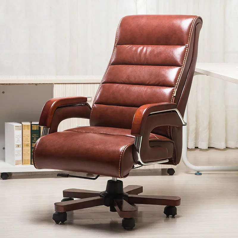 High Quality Leather Swivel Office Chair Smart Electric Massage Chair Lifting Lengthen Backrest cadeira bureaustoel ergonomisch