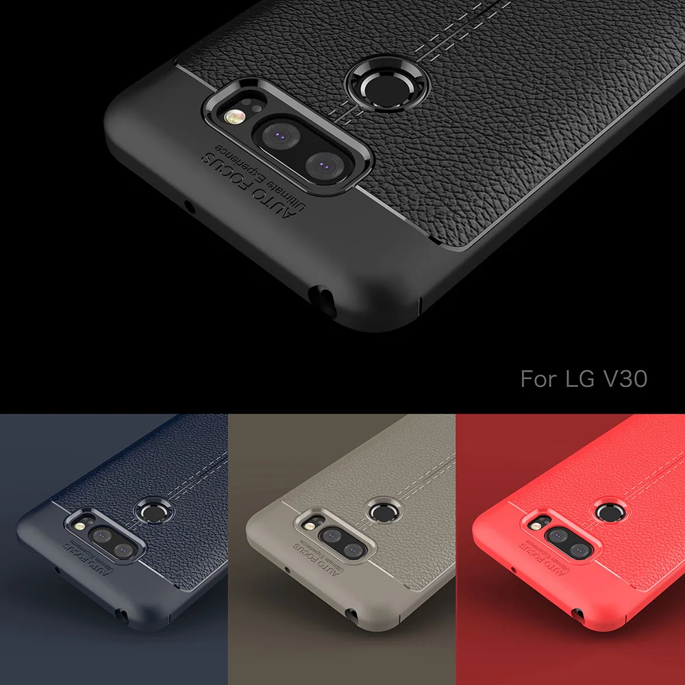 Для LG V30 чехол Lenuo Роскошный из силикона и ТПУ с узором Личи мягкий для телефона |