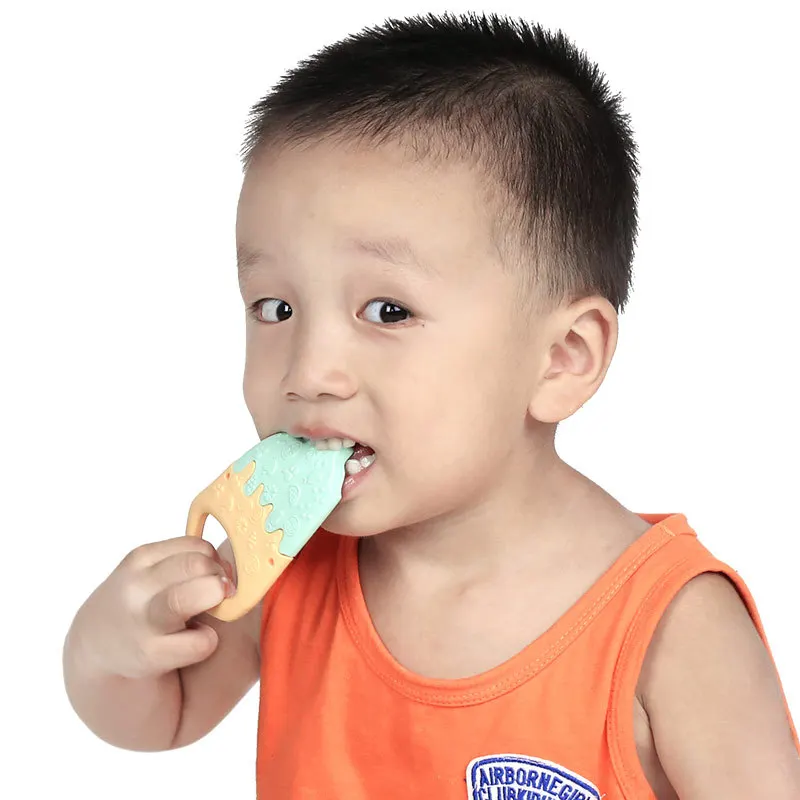 Food Grade Hand Ring Ice Cream Baby Molar Tooth Feeding Educational Toys Pacify Comfort Bite Teether For Children | Мать и ребенок