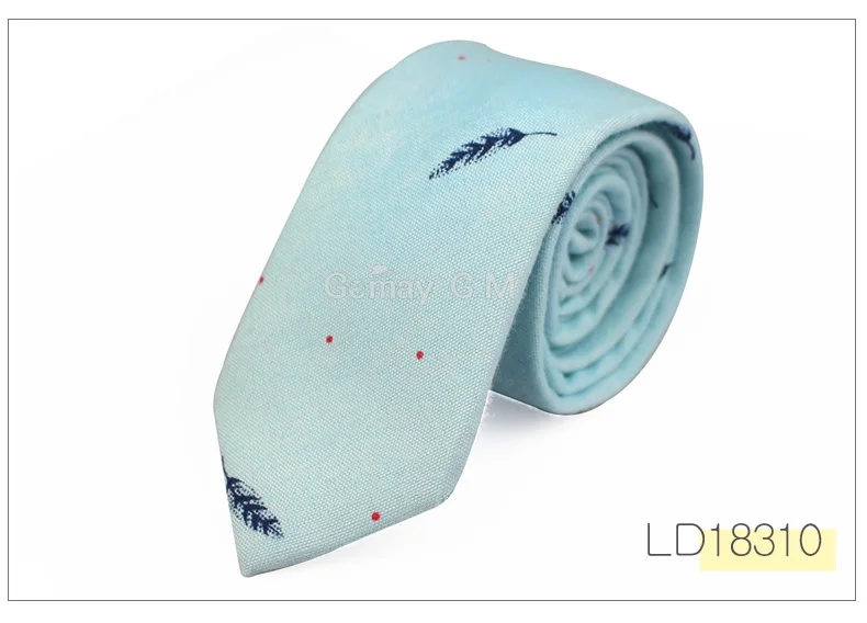 LD18310 Fashion Ties for Men Cotton Narrow Tie Skinny Cravat Neckties for Winter Men Party Skinny Tie Casual Printed Neck Ties Neckwear - Цвет: LD18310