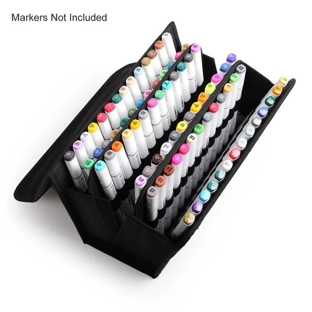 

Premium Quality Oxford 80 Slots School Marker Case Markers Bag Holder Marker Pen Painting Draw Gift For kids Student Any Artist