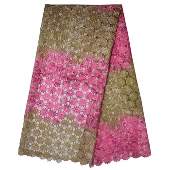 

2016 Latest African French Lace Fabric Wholesale price african cord lace High Quality African Tulle Lace Fabric For Wedding1122B
