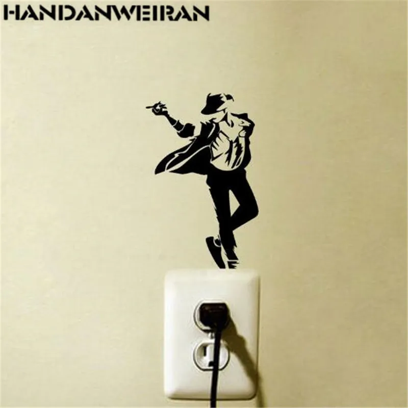

1 PIECE Black Jackson Switch Stickers Funny Wall Sticker For Home Decor Decals Art Mural 10*15CM
