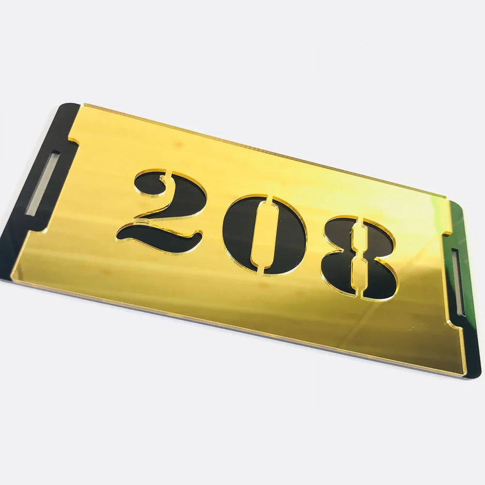 Custom Numbers House Number Retro Style Color Gold Silver