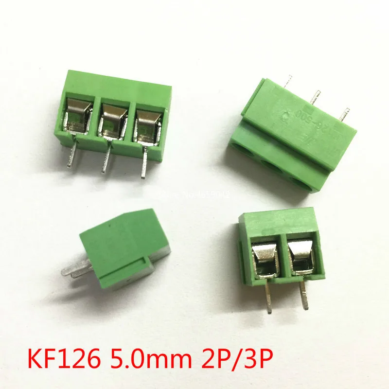 10Pcs/Lot KF126 5.0 2P 3P KF126 2Pin 5.0mm Straight Pin PCB Screw Terminal Block 250V/8A