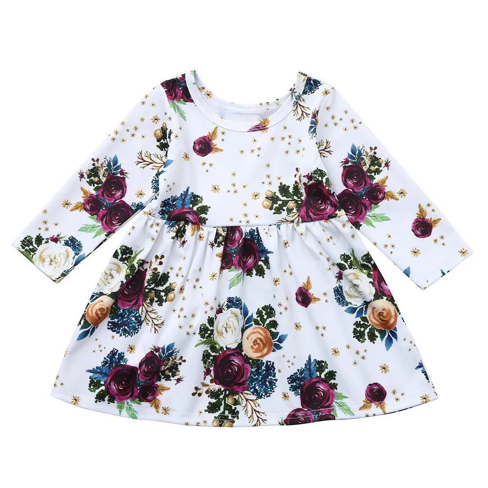 

2018 Top Selling Fashion Baby Clothes Children Clothing Long Sleeve Rose Printed Floral Cotton Outfits Clothes