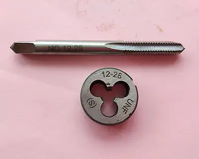 

Lots 1pc HSS Machine 12-28 UNF Plug Tap and 1pc 12-28 UNF Die Threading Tool