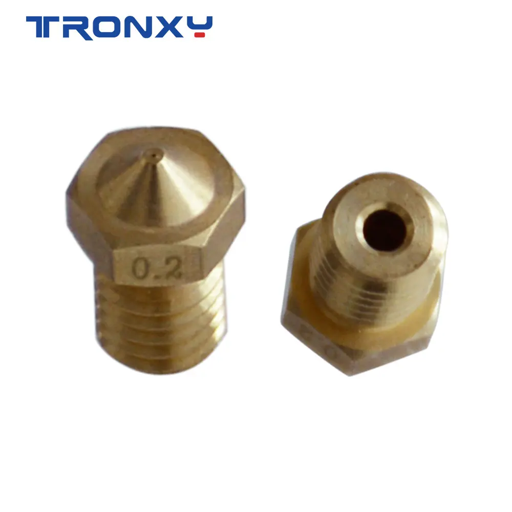 TRONXY Медь E3D V6 сопла 0,2 0,25 0,3 0,35 0,4 0,5 0,6 0,8 1,0 мм M6 экструдер с резьбой 1,75 мм нити латунь 3D принтеры Запчасти