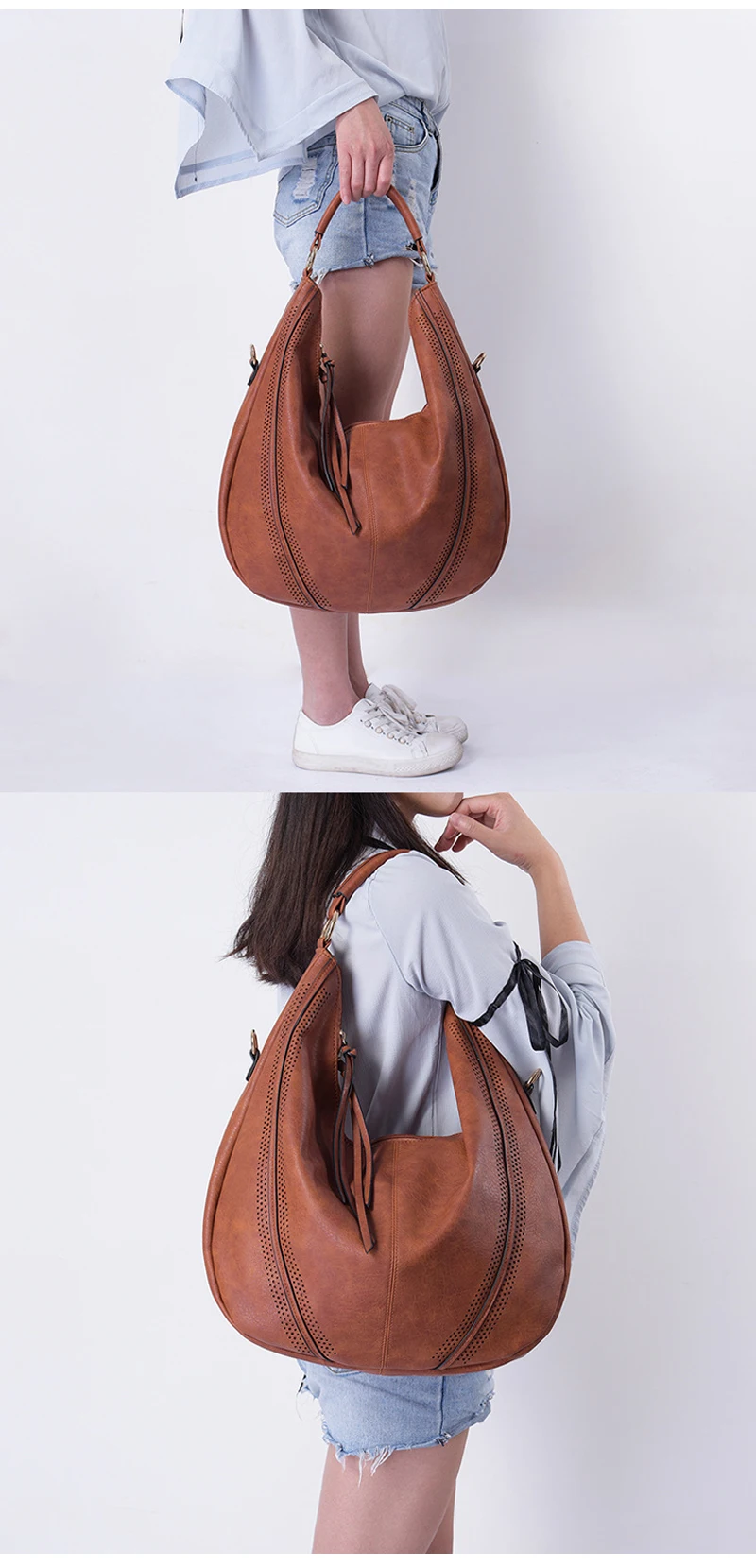Moda senhoras sacos de mão grande borla