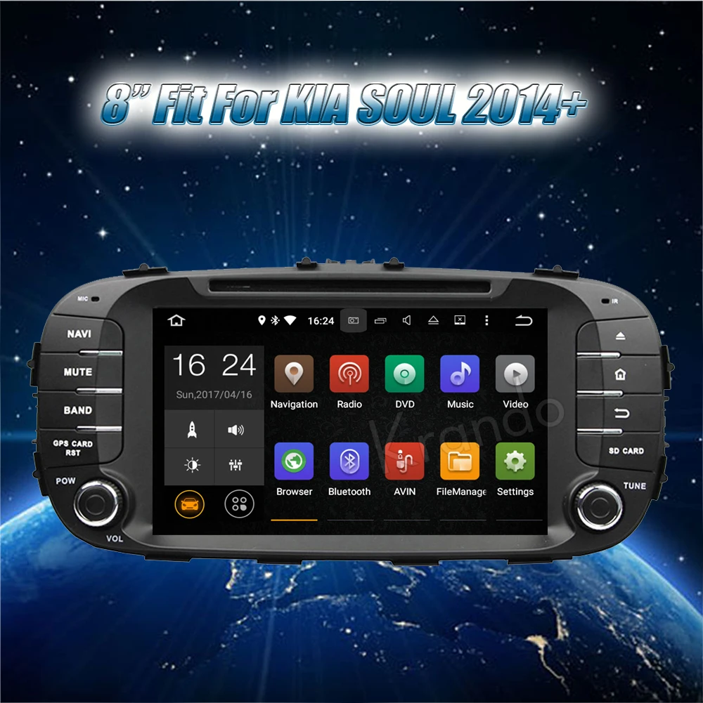 Cheap Krando 8" Android 9.0 car navigation multimedia system for Kia Soul 2014+ audio radio gps dvd player WIFI 3G DAB+ 1