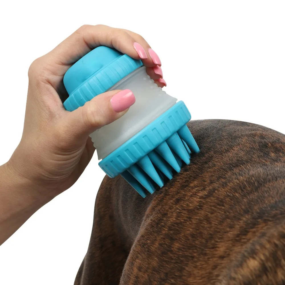 3 Colors Practical Pet Scrub Buster Silicone Dog Washing Brush with