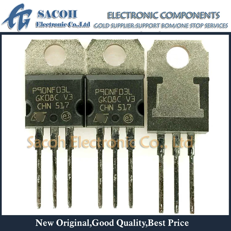 

Free Shipping 10Pcs STP90NF03L STP90NF03 P90NF03L P90NF03 90NF03 TO-220 90A 30V Power MOSFET Transistor