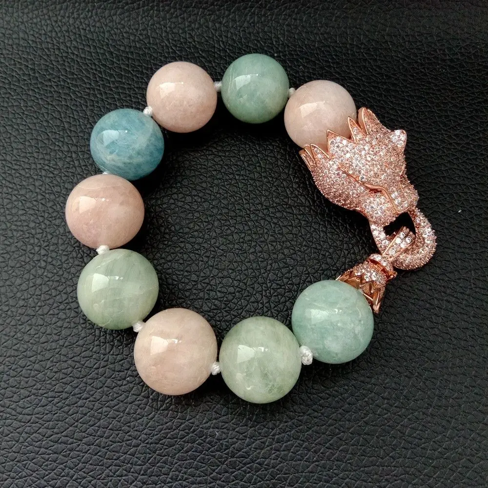

B012927 8'' 18MM Natural Round Gems Stone Bracelet
