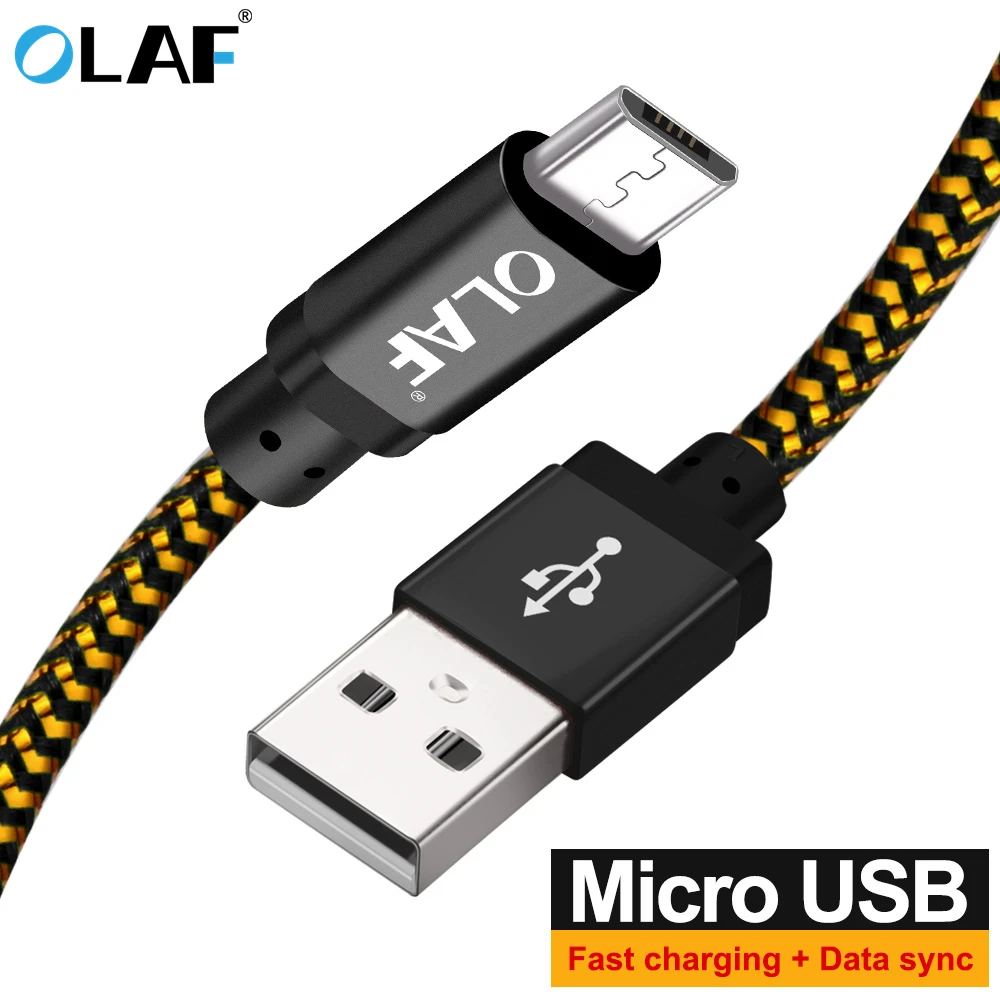 Оплетка Olaf кабель Micro USB 25 см 1 м 2 3 5 В/2 А зарядка для Samsung Xiaomi быстрая передачи