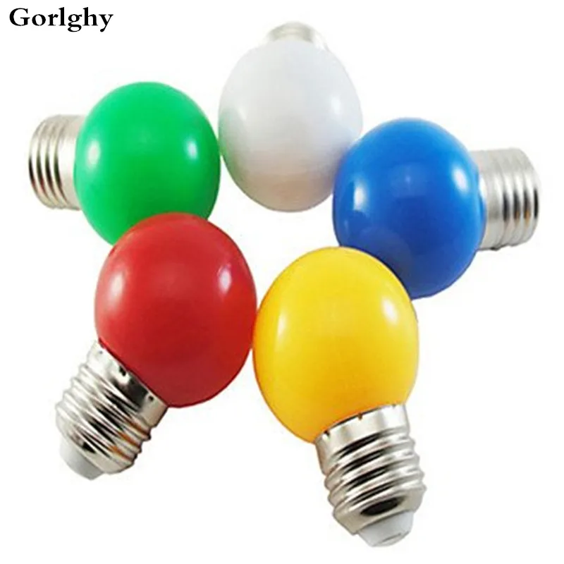 

1W E27 LED Globe Bulbs G45 8 LED Christmas Decorative White Green Yellow Blue Red 170-250V Colored Light Bulb Cover Lamp