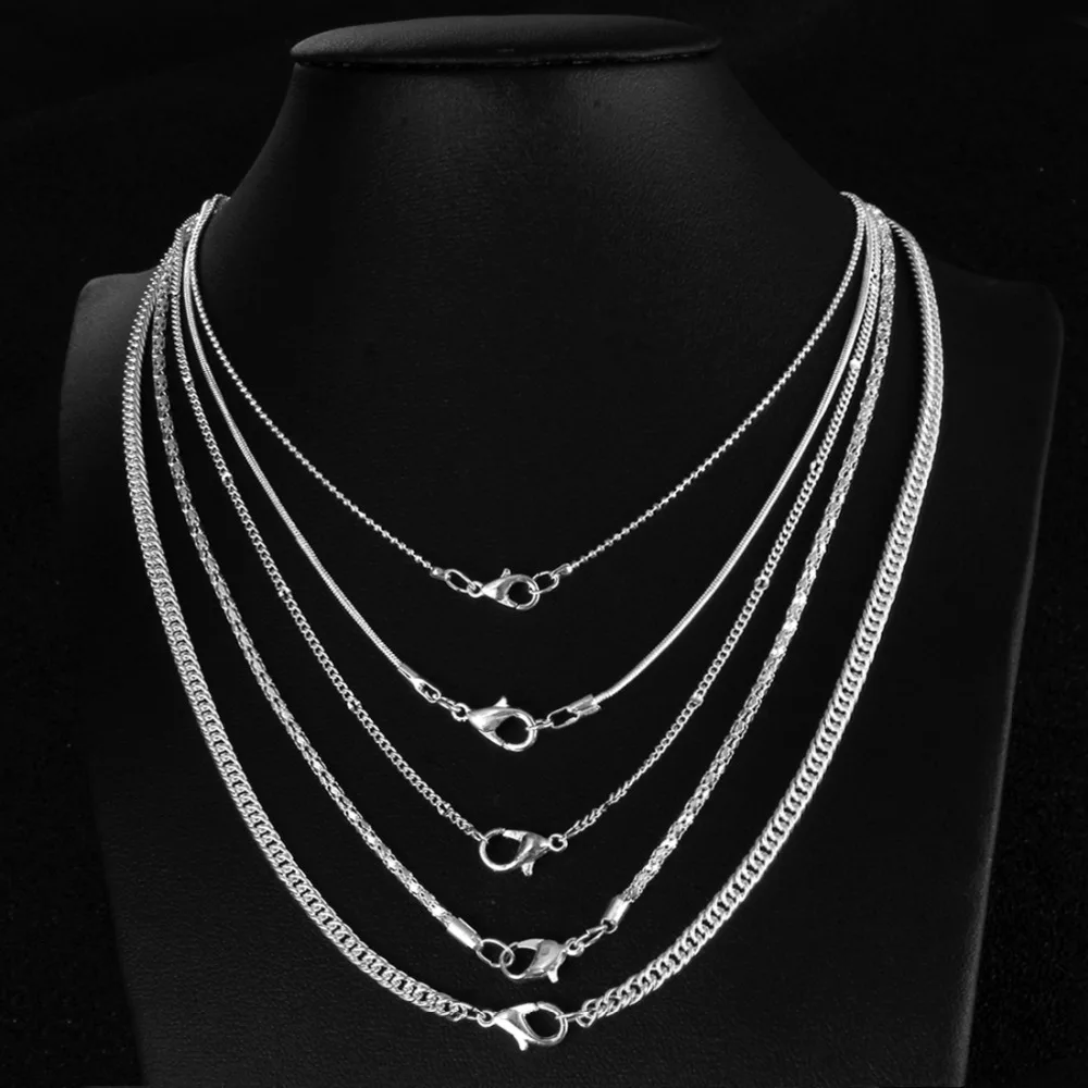 MINHIN мульти-стильный, посеребренный цепочка ожерелье дамские ювелирные изделия аксессуары ручной работы повседневные Свадебные украшения 5 шт цепь