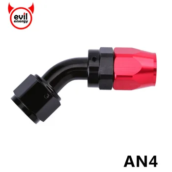 

evil energy AN4 Oil Fuel Swivel Hose End 45 Degree Anoized Aluminium Fitting Swivel AN Fittings Oil Cooler Adapter Reusable