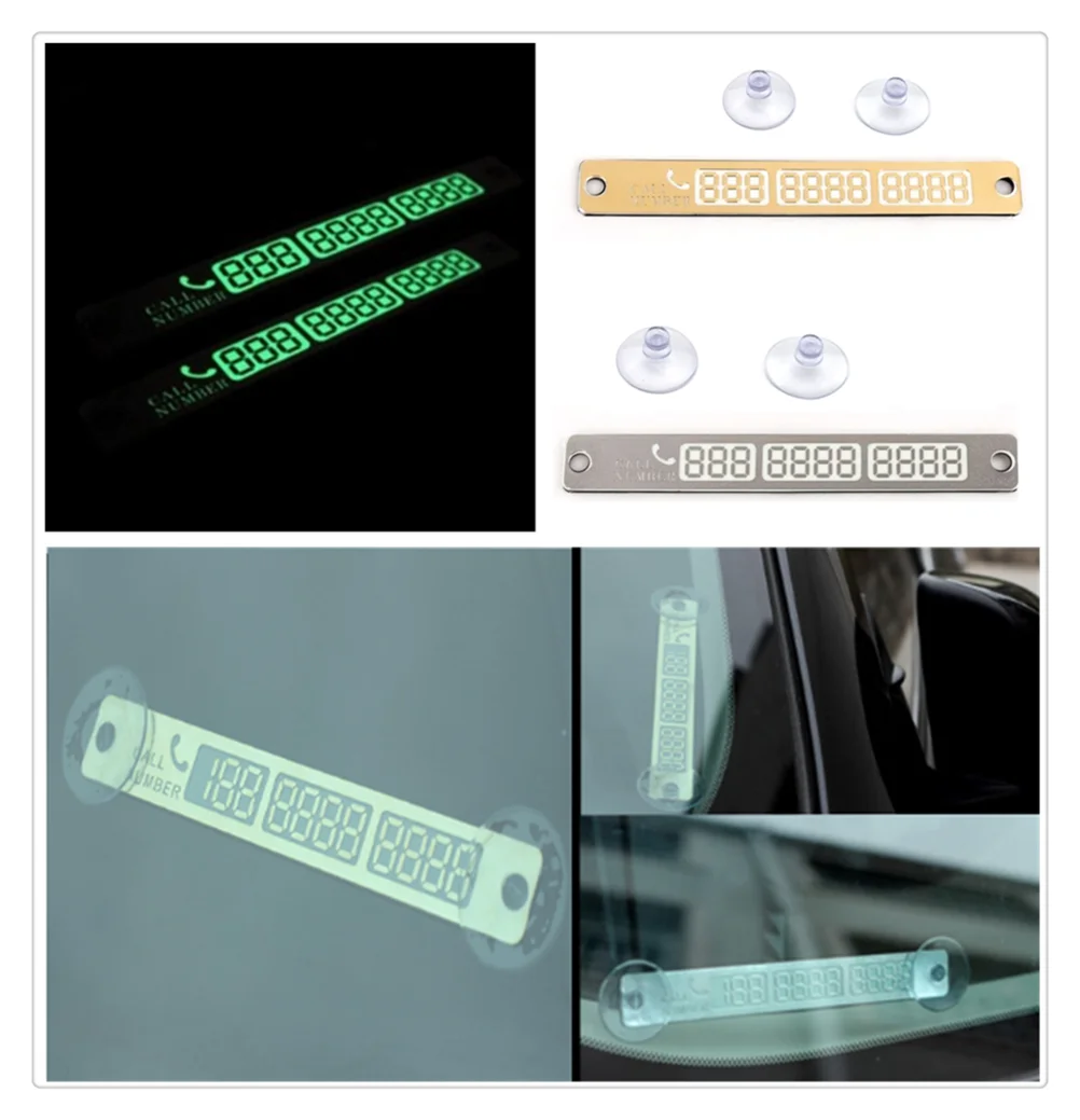 

Car light temporary parking sign night phone number luminous for Ford Taurus Mondeo Galaxy Falcon Everest S-MAX Escort