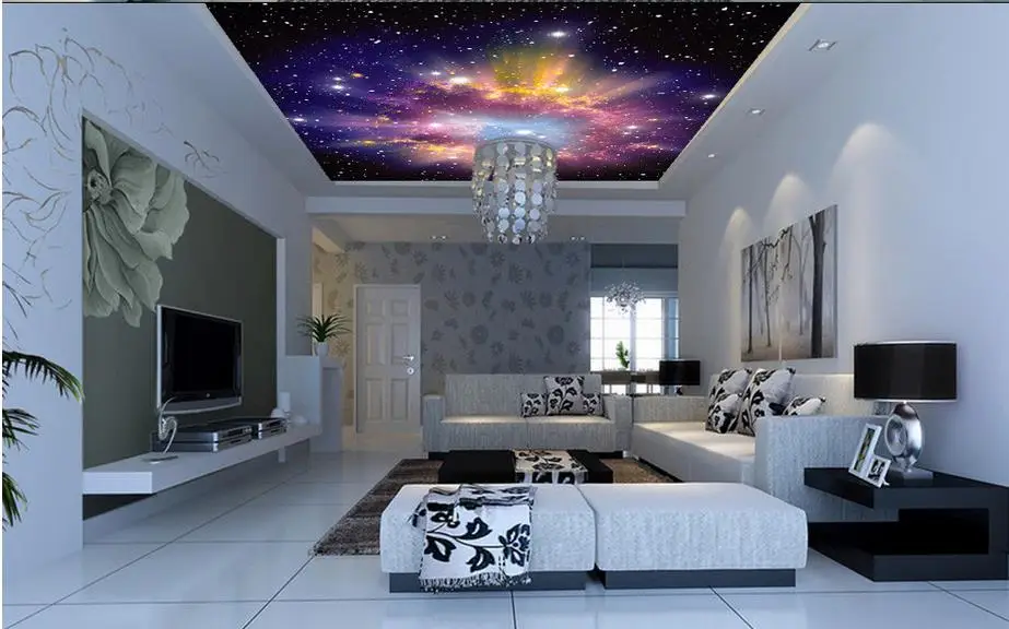3D обои в форме облака современные нетканые настенные панели для гостиной|ceiling 3d