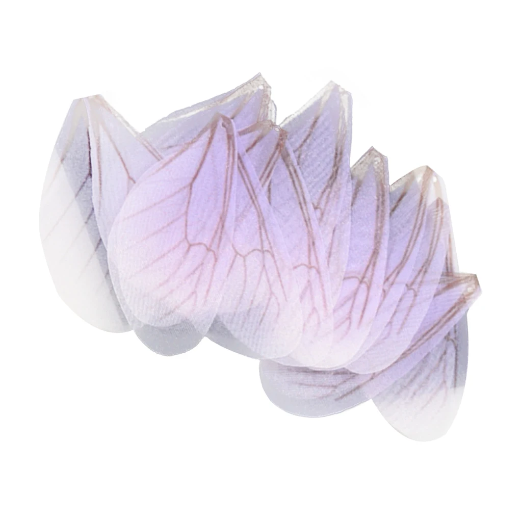 50pcs Cloth Fashion Dragonfly Wing Charms for Women Earrings Pendant Jewelry