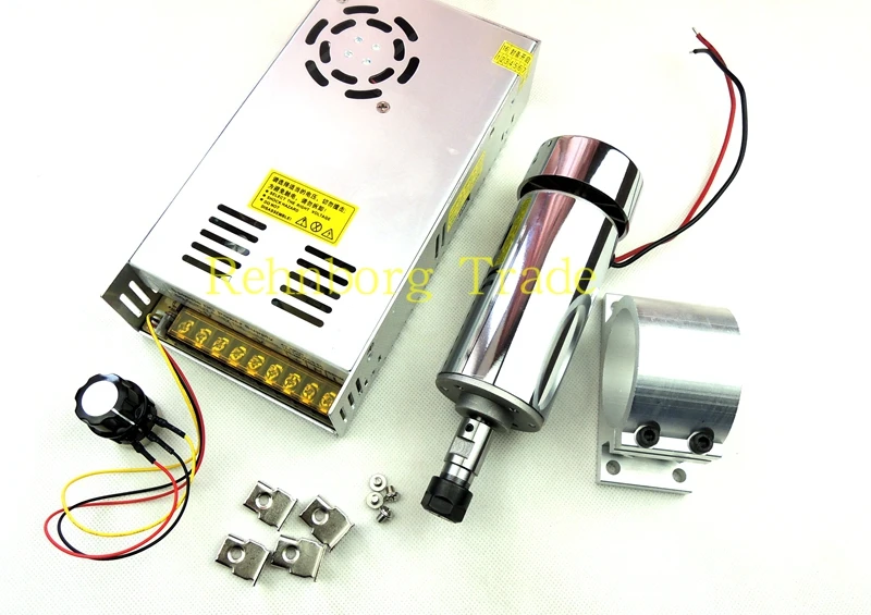 

DC12-48V 0.4kw spindle motor ER11 chuck CNC 400W Spindle Motor + 52mm mount bracket + Power Supply speed governor For DIY CNC