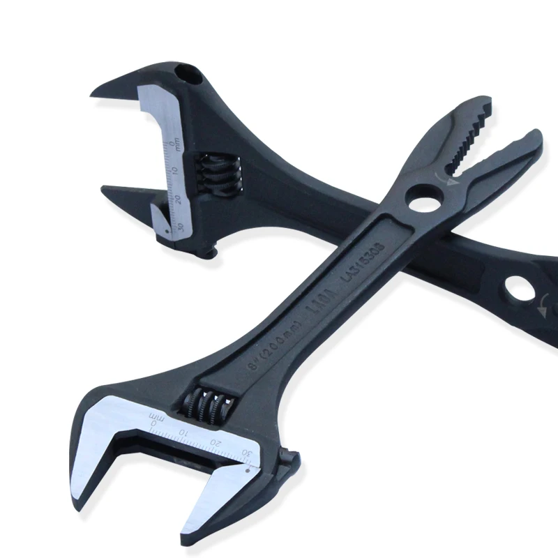 LAOA 8 inch Monkey Wrench Professional CR-V Multitool Alligator Adjustable Gator Grip Spanner Tool Use for M3-10 Made In Taiwan apex tool group ac28vs 8 inch chrome adjustable wrench