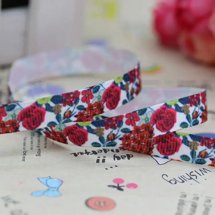 3/8 &quotБесплатная доставка roser печатная лента для волос с корсажем бант diy вечерние
