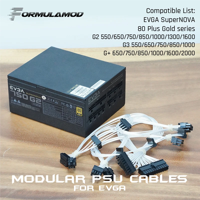 FormulaMod Fm EVGA SL полностью модульные PSU кабели 18AWG посеребренные для G2 G3 G + серии