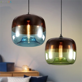 

JW_Nordic LED Aquarium Electroplating Pendant Lights Crystal Glass Lampshade Lamps for Living Dining Room Bar Clothing Shop