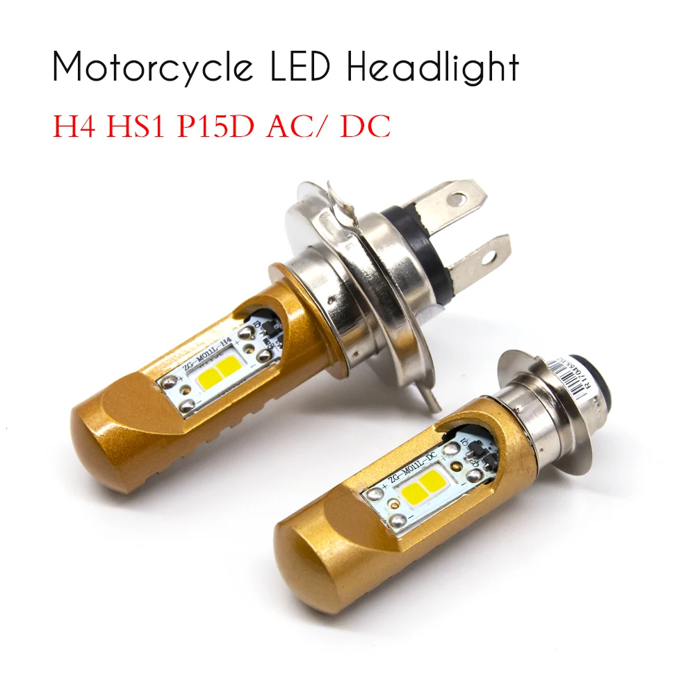 1pc H4 LED Motorcycle Headlight Bike HS1 P15D H6M P43T Bulb Lamp Hi Lo Moto DRL AC DC 12V |