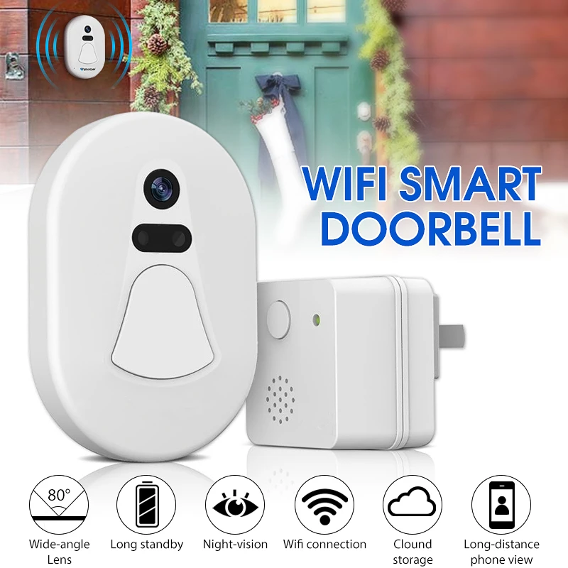 

WiFi Visual Smart Doorbell Security Night Vision Recording Visit WIFI/RF Transmission Alarm for Burglarizing For Android iOS
